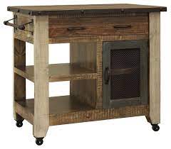Our sturdy yet elegant kitchen storage island is made from sustainable natural wood (usually redwood or larch) and features a chunky granite worktop. In Stock Bayshore Rustic Solid Wood Kitchen Island 39 Farmhouse Kitchen Islands And Kitchen Carts By Crafters And Weavers Houzz