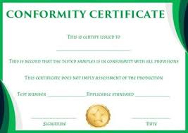 Certificate Of Conformity Sample Template Free Certificate Templates Templates Certificate Templates