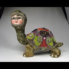 George the Tortoise by Betsy Youngquist. $4,000.00, via Etsy. | Bead art,  Art dolls, Unique art