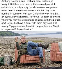 Artists Date ala Anthony Bourdain : rartistsWay