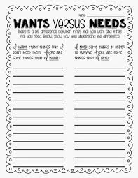 Wants Versus Needs Teaching With Jillian Starr Needs And Wants Worksheet Life Skills Lessons Life Skills Activities
