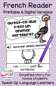 Les Animaux Vertebres Reader For French Class Printable Boom Cards W Audio For Distance Learning In 2020 French Reader Digital Task Cards Words