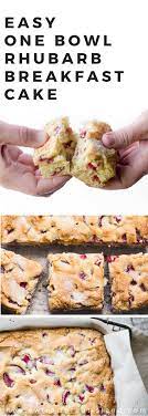My Rhubarb Breakfast Cake Is A Classic Puffed Up Fruity Snack Cake The Kind Your Grandma Probably Mad Breakfast Cake Recipes Breakfast Cake Rhubarb Recipes