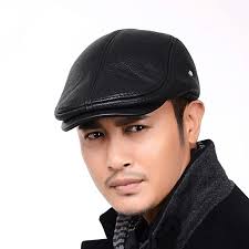 Black Leather Newsboy Cap Leather Baker Hat Foster Baker Boy Cap Men's And  Women's Black Cap –
