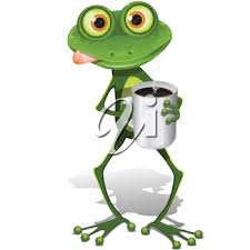 Iclipart Illustration Green Frog With Cup Hot Coffee Frog Art Frog Illustration Frog Drawing