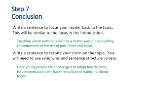 The truth is, many of us get too many calories and not enough nutrients from fast food, candy, prepackaged goods and sodas. Steps To Write An Argumentative Essay Step 1