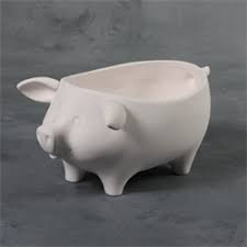 Shop for cheap home decor? Mayco Bisque Oink Pig Dish Ceramic Arts