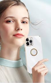 Plating Ring Holder Phone Case On For Iphone 11 12 Pro Max 12pro 11pro 8 7  6 S Plus 10 X Xr Luxury Silicone Stand Cover