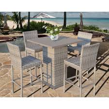 Tk Classics Fairmont All Weather Wicker 5 Piece Patio Pub Table Set Outdoor Bar Sets Patio Dining Set Outdoor Pub Table