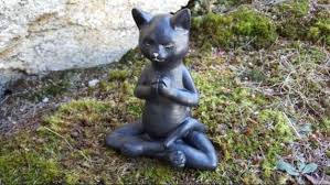 Chat De Bouddha Meditation Chat Decor De Jardin Chat Yoga Etsy Meditating Cat Cat Statue Cat Yoga