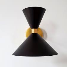 Black And Brass Wall Sconce Black And Brass Midcentury Modern Inspired Cone Wall Sconce In 2020 Decor Accessories Diy Brass Wall Sconce Cute Bedroom Decor