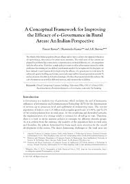 PDF) A Conceptual Framework for Improving the Efficacy of e-Governance in  Rural Areas: An Indian Perspective