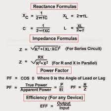 Formulas Of Reactance Impedance And Power Factor Eee Press Electrical Engineering Projects Electrical Engineering Electronic Engineering