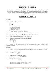Flashcards by choctiramisu, updated more than 1 year ago more less. Tingkatan 4 Formula Kimia Atom Zat Kimia