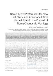 Dear mark, i am delighted to announce that, following my marriage to brian, i am changing my name to laura wells. Pdf Name Letter Preferences For New Last Name And Abandoned Birth Name Initials In The Context Of Name Change Via Marriage Stefan Stieger Academia Edu