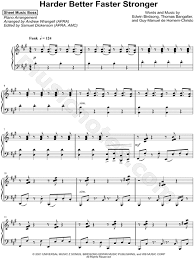 Chordify gives you the chords for any song. Sheet Music Boss Harder Better Faster Stronger Sheet Music Piano Solo In F Minor Download Print Sku Mn0189384