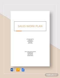 Sales Work Plan Template Download 10 Plans In Microsoft Word Apple Pages Google Docs In 2020 Work Plans How To Plan Templates