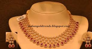 Latest Indian Gold And Diamond Jewellery Designs Malabar Gold Ruby Diamond Choker Necklace A Choker Necklace Designs Designer Diamond Jewellery Diamond Choker