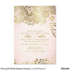 Faux Gold Blush Elegant Vintage Lace Wedding Invitation Zazzle Com Lace Wedding Invitations Vintage Wedding Invitations Spring Wedding Invitations