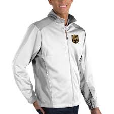 Vegas golden knights men's satin sports varsity jacket. Mens Antigua White Vegas Golden Knights Revolve Ii Full Zip Jacket