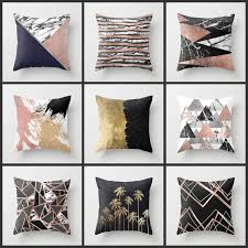 The marble pillow (black) has a black marble design. 18 Inches Art Deco Elegant Black White Rose Gold Marble Pillows Cover Throw Pillows Cover Car Seat Cushion Sofa Pillow Room Living Bedroom Cushion Cover Wish