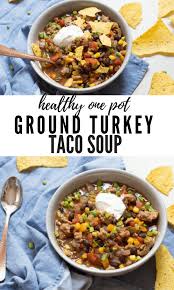 Healthy Ground Turkey Recipes Turkey Taco Soup Quick Easy Meals Recipe Ground Turkey Recipes Healthy Turkey Taco Soup Taco Soup