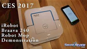 As the irobot braava jet 240 continued to work on the honey, it would stop and use a vibrating cleaning head technique to agitate more of the the sweeping tests were much more of a positive on the braava jet 240. Ces 2017 Irobot Braava Jet 240 Demo Mopping Robot Smart Review Youtube