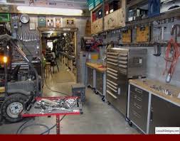 Garage Workshop Lighting And Garage Workbench Essentials Smallgarageworkshop Garagetoolstorage Garage Workshop Garage Design Garage Work Bench