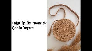 Kagit Ip Ile Yuvarlak Canta Yapimi Youtube Canta Bohem Canta Canta Tasarimi