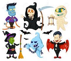 Halloween character in cute and scary costume of witch, mummy, wolf, zombie, vampire and grim rea halloween things cute cartoon halloween characters icon set.frankenstein, pumpkin A Set Of Cute Flat Cartoon Characters For Halloween Vampire Royalty Free Cliparts Vectors And Stock Illustration Image 42769380