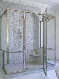 Marble tile for walk in shower tile ideas. Marble Walk In Shower With Corner Shower Bench Transitional Bathroom