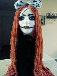 Yarn Wig Sally Inspired,hair Bow, Dead Doll Voodoo Rag Doll, Hair Bows,  Hair Bow With Stitches