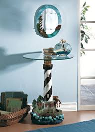 Tables Lighthouse Glass Top Light Table House Lamp Lighthouse Decor House Lamp Shabby Chic Beach Decor