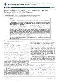 Our specialists are highly experienced and renowned in their dedicated fields and are supported by a dedicated team of nursing and allied health. Pdf Practice And Barriers Towards Cervical Cancer Screening Among University Staff At A Malaysian University