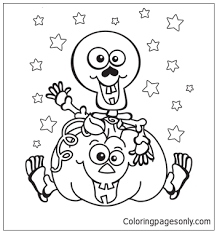 Do you know that painting coloring page can help to build motor. Skeleton Pumpkin Coloring Pages Halloween Coloring Pages Coloring Pages For Kids And Adults