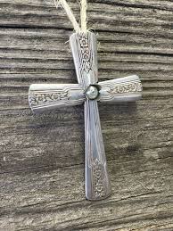 Silverplate Spoon Silverware Art Fork Jewelry Rustic Cross