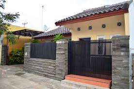 Cara membuat mal profil tiang. 31 Model Pagar Rumah Minimalis Cantik Dari Besi Dan Batu Alam Rumah Batu Desain Eksterior Rumah
