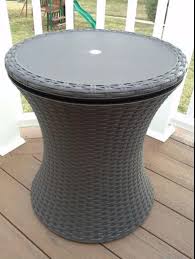 3 in 1 wicker patio table rattan outdoor backyard side table 5 gallon cool bar table with adjustable ice bucket for beer and wine cooler, black. Keter Breeze Bar Outdoor Patio Furniture And Hot Tub Side Table With 14 8 Gallon Beer And Wine Cooler Dark Grey Teal Barbecue Grills Outdoor Cooking Co Outdoor Kitchens
