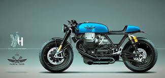 Red Or Blu Cafe Racer Motorrader Motorrad Bike Garage
