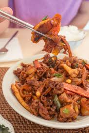 Osam Bulgogi From Soo Mi S Side Dishes Korean Spicy Stir Fried Squid And Pork Chopsticks And Flour Recipe Bulgogi Dishes Side Dishes