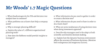 ib business management magic questions section 1