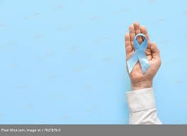 But in the case of prostate cancer, it usually occurs in advanced stages of the disease and it should not be ignored. Male Hand With Blue Ribbon On Color Background Prostate Cancer Awareness Concept Stock Photography Agency Pixel Shot Studio