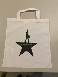 Hamilton Tote Bag White With Black Logo Etsy