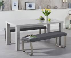 X base dining table dt00402. 160cm Light Grey High Gloss Dining Table Bench Set Homegenies