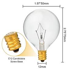 Bulb reference guide from commercial lighting experts light bulb. Buy 4 Pack 40 Watt G50 Light Bulbs For Full Size Scentsy Warmers G16 5 Globe E12 Incandescent Candelabra Base Clear Light Bulbs For Candle Wax Warmer Online In Indonesia B08d3crypd