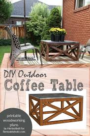 A pdf of the free plans includes diagrams, a cut list, a materials list, and building directions. Remodelaholic Build A Square Outdoor Diy Coffee Table With Wood X Base