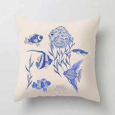 6 Sea Fish Nautical Chinoiserie Tropical Water Ocean Fish Machine  Embroidery Design Pattern Instant Download ZIP- Any Size