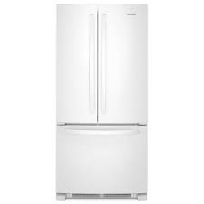 Bright lighting in both the refrigerator and freezer compartments makes it easy to see what's inside. Whirlpool 33 Inch W 22 Cu Ft French Door Refrigerator In White Energy Star The Home Depot Canada
