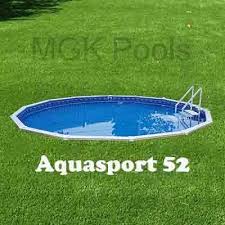 Real wood construction, match any deck. Best Semi Inground Pool Aquasport 52 Complete Package