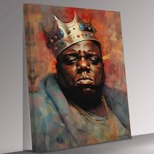 Biggie Christopher Smalls Hip Hop Canvas Wall Art Ready to Hang Stretched  Over A Frame